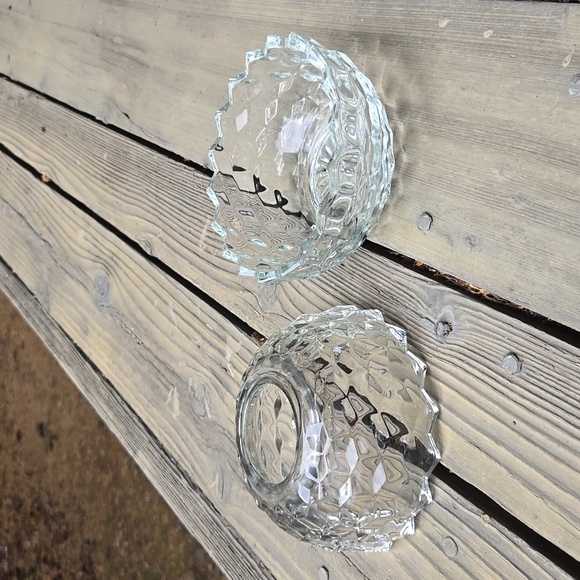 Vintage Indiana Clear Glass USA Optic Cubist Pattern Fairy Fairly Lamp - Picture 2 of 3